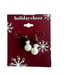 5/$25 Kohl's Snowman Earrings - Black and White
